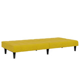 Canapé-lit à 2 places avec repose-pied jaune velours