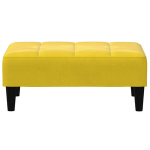 Canapé-lit à 2 places avec repose-pied jaune velours