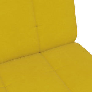Canapé-lit à 2 places avec repose-pied jaune velours