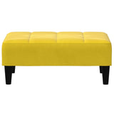 Canapé-lit à 2 places avec repose-pied jaune velours