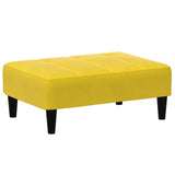 Canapé-lit à 2 places avec repose-pied jaune velours