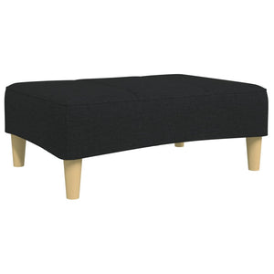 Canapé-lit à 2 places avec repose-pied noir tissu