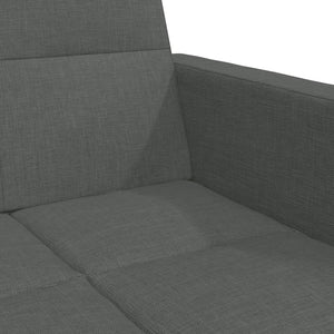 Canapé-lit à 2 places avec repose-pied gris foncé tissu