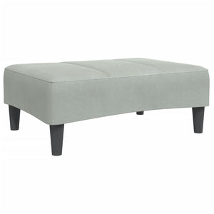 Canapé-lit à 2 places avec repose-pied gris clair velours