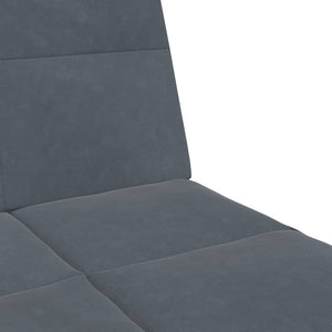 Canapé-lit à 2 places avec repose-pied gris foncé velours