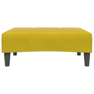 Canapé-lit à 2 places avec repose-pied jaune velours