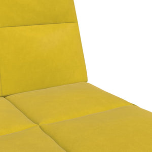 Canapé-lit à 2 places avec repose-pied jaune velours