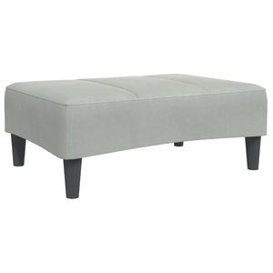 Canapé-lit à 2 places avec repose-pied gris clair velours