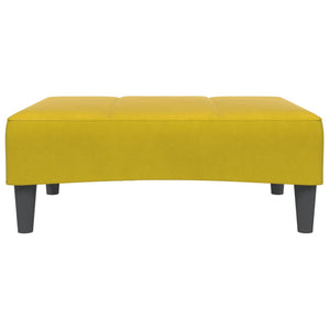 Canapé-lit à 2 places avec repose-pied jaune velours