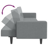 Canapé-lit à 2 places avec repose-pied gris clair tissu