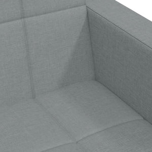 Canapé-lit à 2 places avec repose-pied gris clair tissu