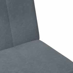 Canapé-lit à 2 places avec repose-pied gris foncé velours