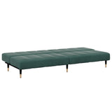 Canapé-lit à 2 places avec repose-pied vert foncé velours