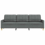 Canapé à 3 places Gris foncé 210 cm Tissu