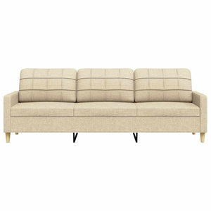 Canapé à 3 places Crème 210 cm Tissu