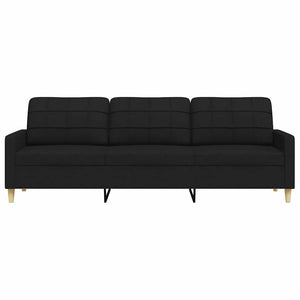 Canapé à 3 places Noir 210 cm Tissu