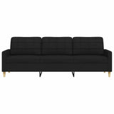 Canapé à 3 places Noir 210 cm Tissu