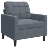 Fauteuil Gris foncé 60 cm Velours