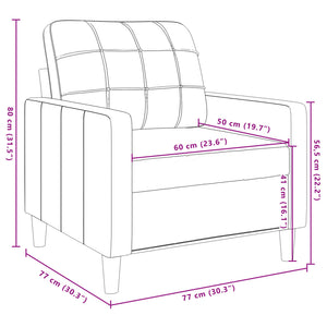 Fauteuil Vert foncé 60 cm Velours