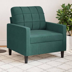 Fauteuil Vert foncé 60 cm Velours