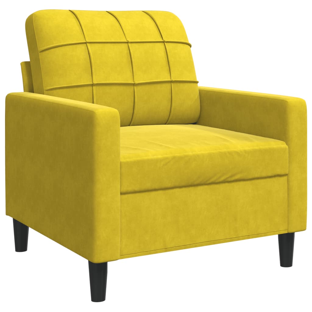 Fauteuil Jaune 60 cm Velours