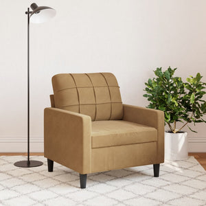 Fauteuil Marron 60 cm Velours