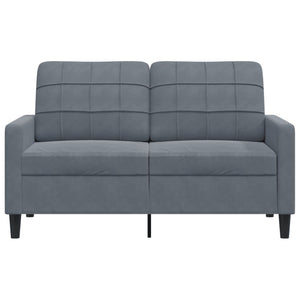 Canapé à 2 places Gris foncé 120 cm Velours
