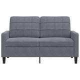 Canapé à 2 places Gris foncé 120 cm Velours