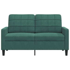 Canapé à 2 places Vert foncé 120 cm Velours