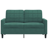 Canapé à 2 places Vert foncé 120 cm Velours