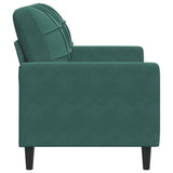 Canapé à 2 places Vert foncé 120 cm Velours