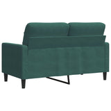Canapé à 2 places Vert foncé 120 cm Velours