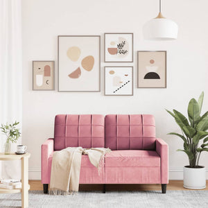 Canapé à 2 places Rose 120 cm Velours