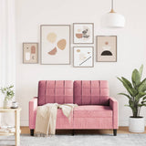 Canapé à 2 places Rose 120 cm Velours