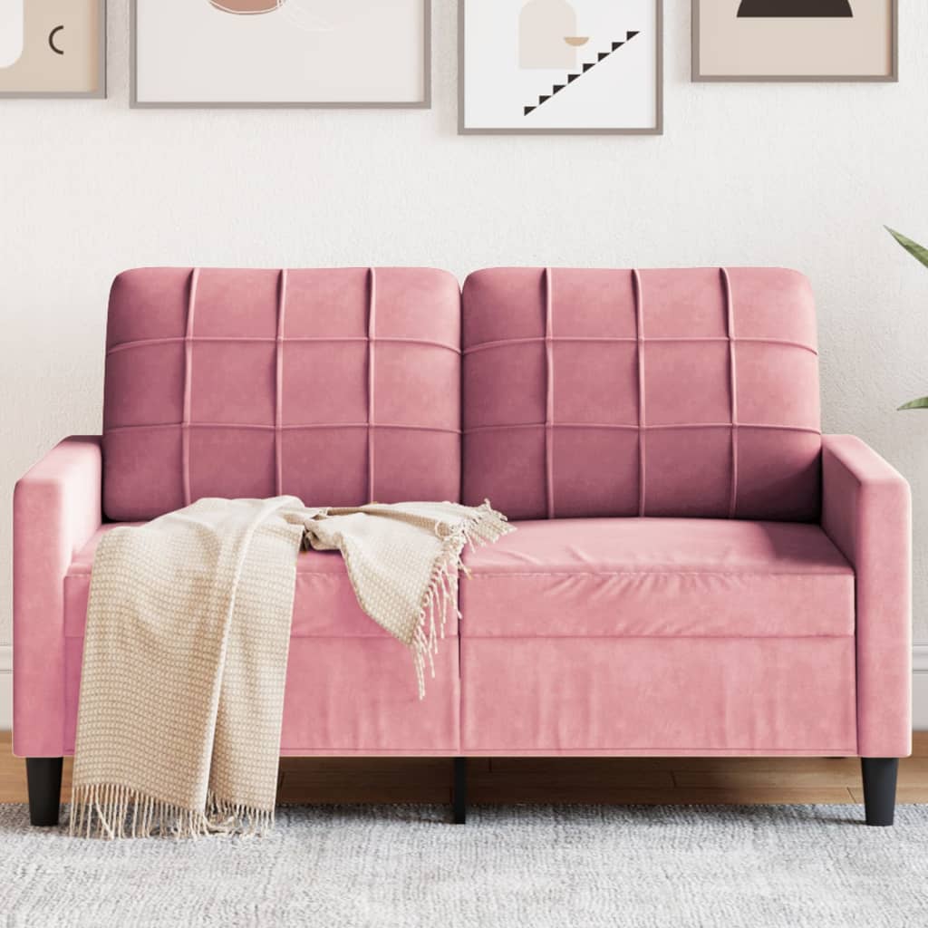 Canapé à 2 places Rose 120 cm Velours