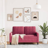 Canapé à 2 places Rouge bordeaux 120 cm Velours