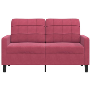Canapé à 2 places Rouge bordeaux 120 cm Velours