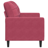 Canapé à 2 places Rouge bordeaux 120 cm Velours