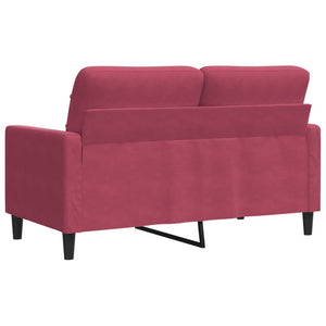 Canapé à 2 places Rouge bordeaux 120 cm Velours