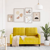 Canapé à 2 places Jaune 120 cm Velours