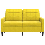 Canapé à 2 places Jaune 120 cm Velours