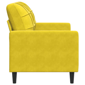 Canapé à 2 places Jaune 120 cm Velours