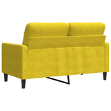 Canapé à 2 places Jaune 120 cm Velours