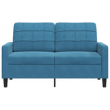 Canapé à 2 places Bleu 120 cm Velours