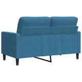 Canapé à 2 places Bleu 120 cm Velours