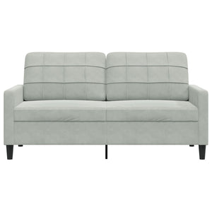 Canapé à 2 places Gris clair 140 cm Velours