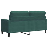 Canapé à 2 places Vert foncé 140 cm Velours