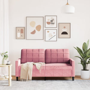 Canapé à 2 places Rose 140 cm Velours