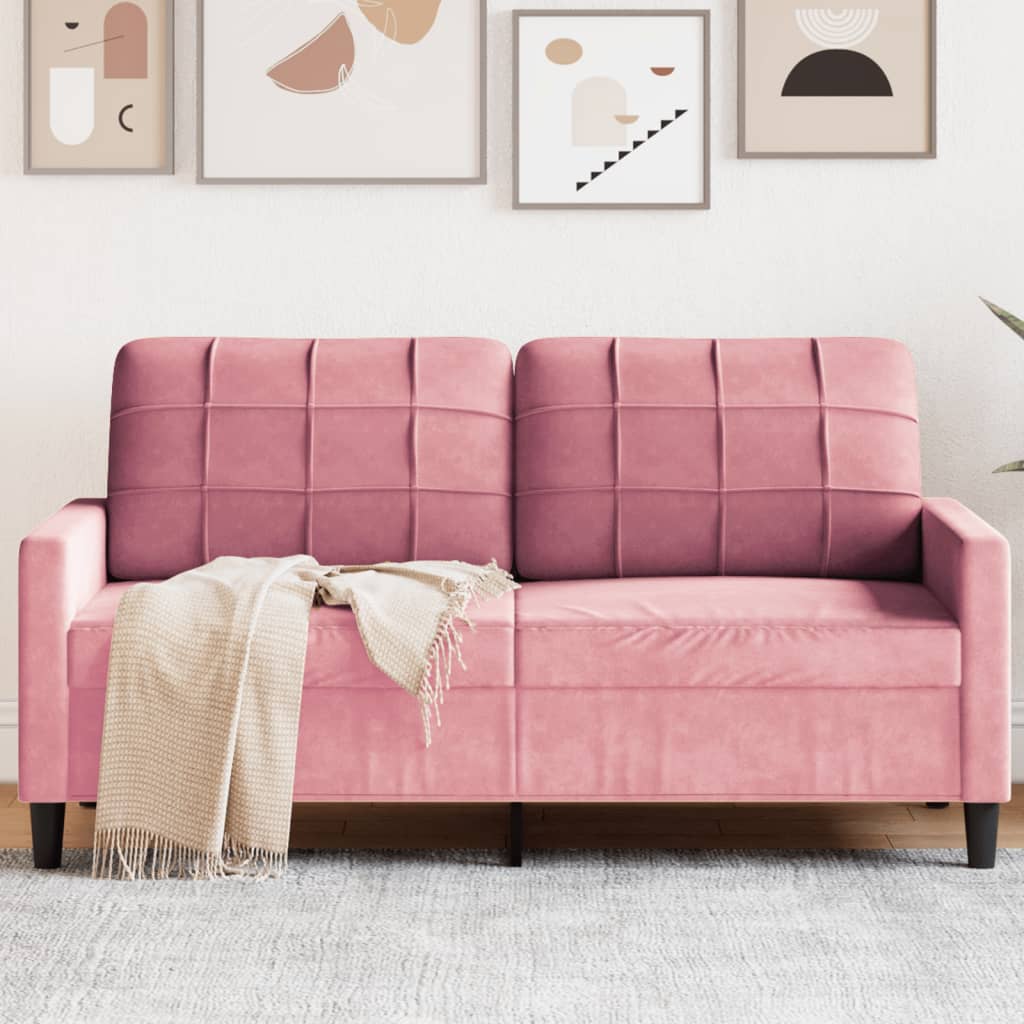 Canapé à 2 places Rose 140 cm Velours