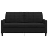 Canapé à 2 places Noir 140 cm Velours